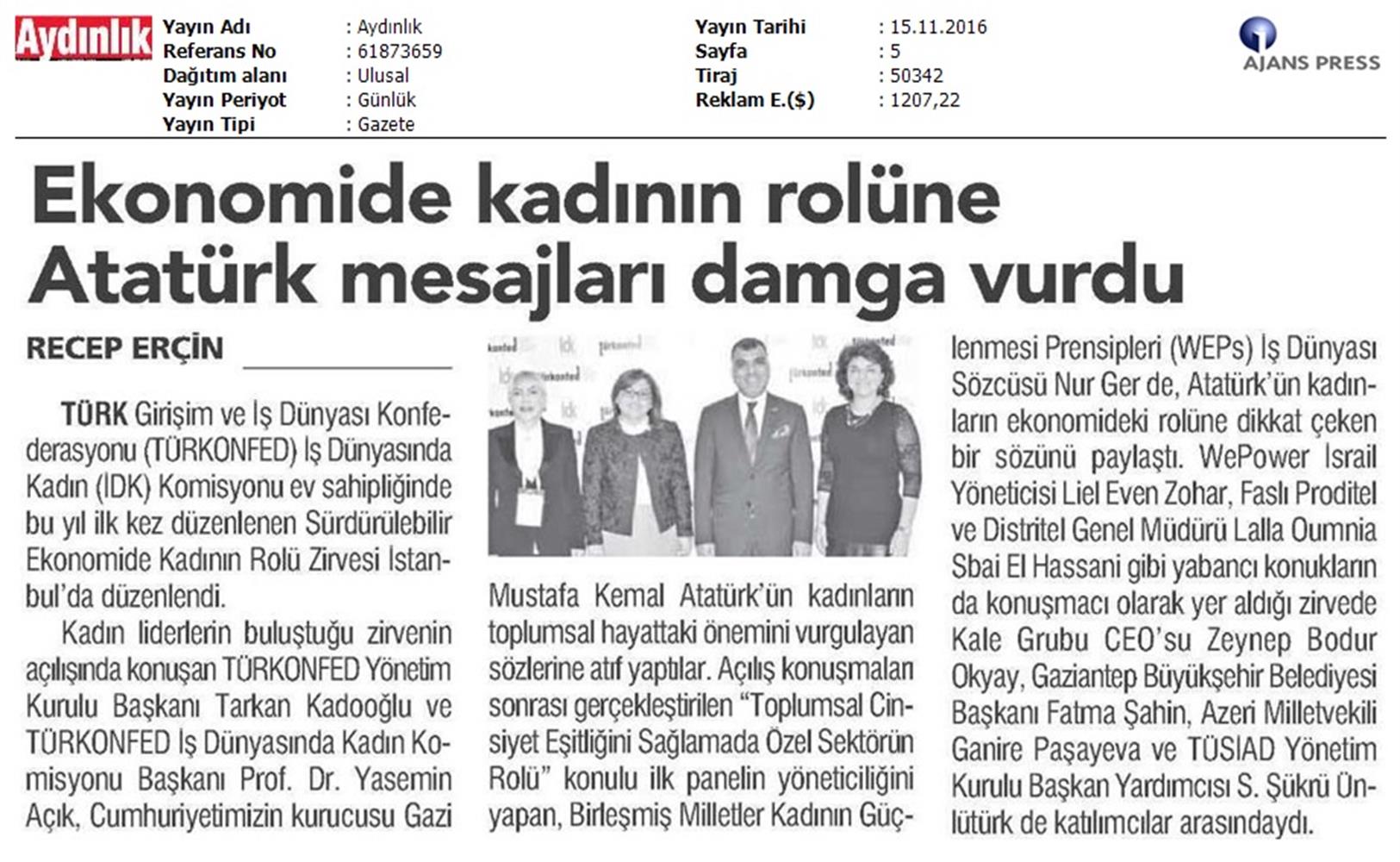 Surdurulebilir Ekonomide Kadinin Rolu Zirvesi 14112016 - 20
