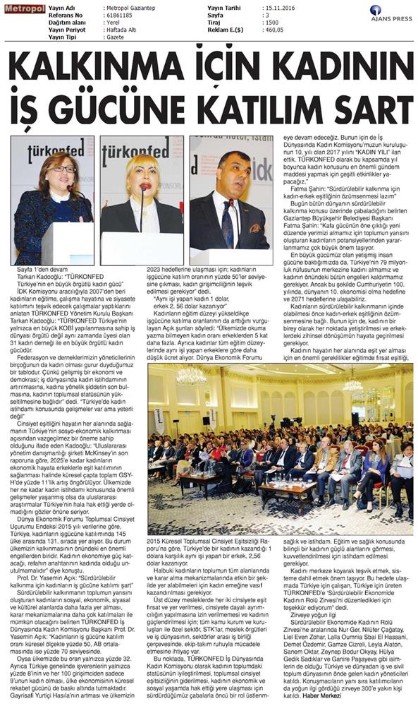 Surdurulebilir Ekonomide Kadinin Rolu Zirvesi 14112016 - 21