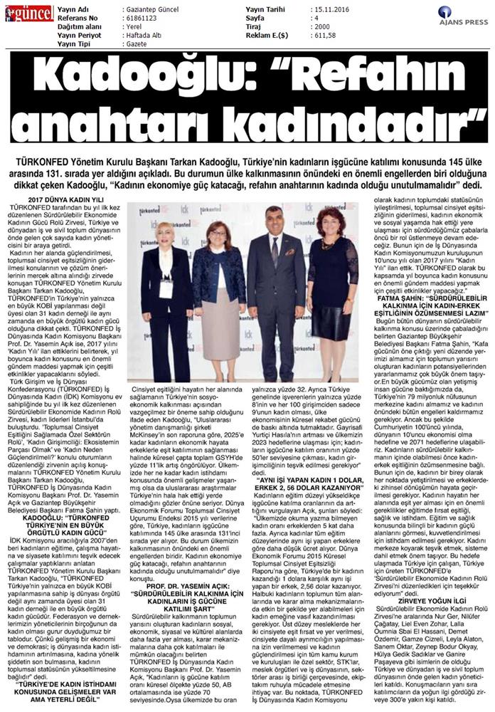 Surdurulebilir Ekonomide Kadinin Rolu Zirvesi 14112016 - 23