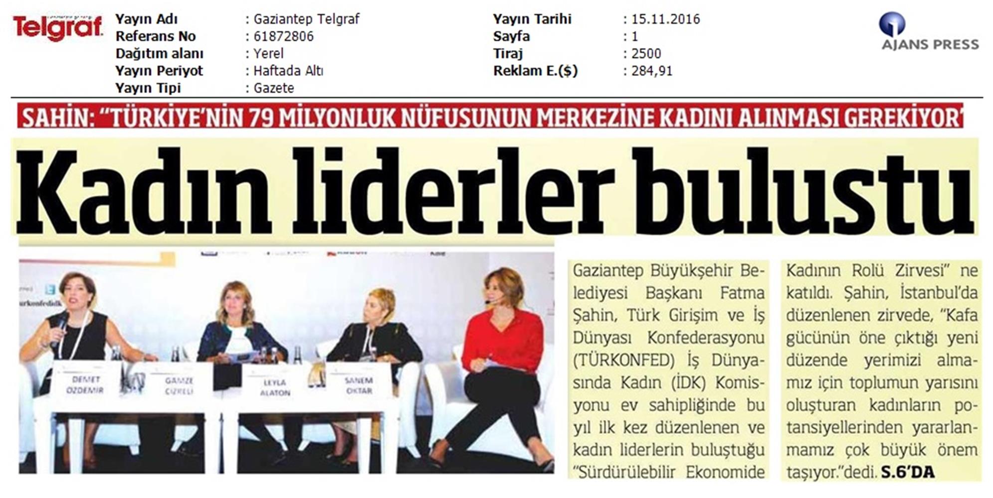Surdurulebilir Ekonomide Kadinin Rolu Zirvesi 14112016 - 25
