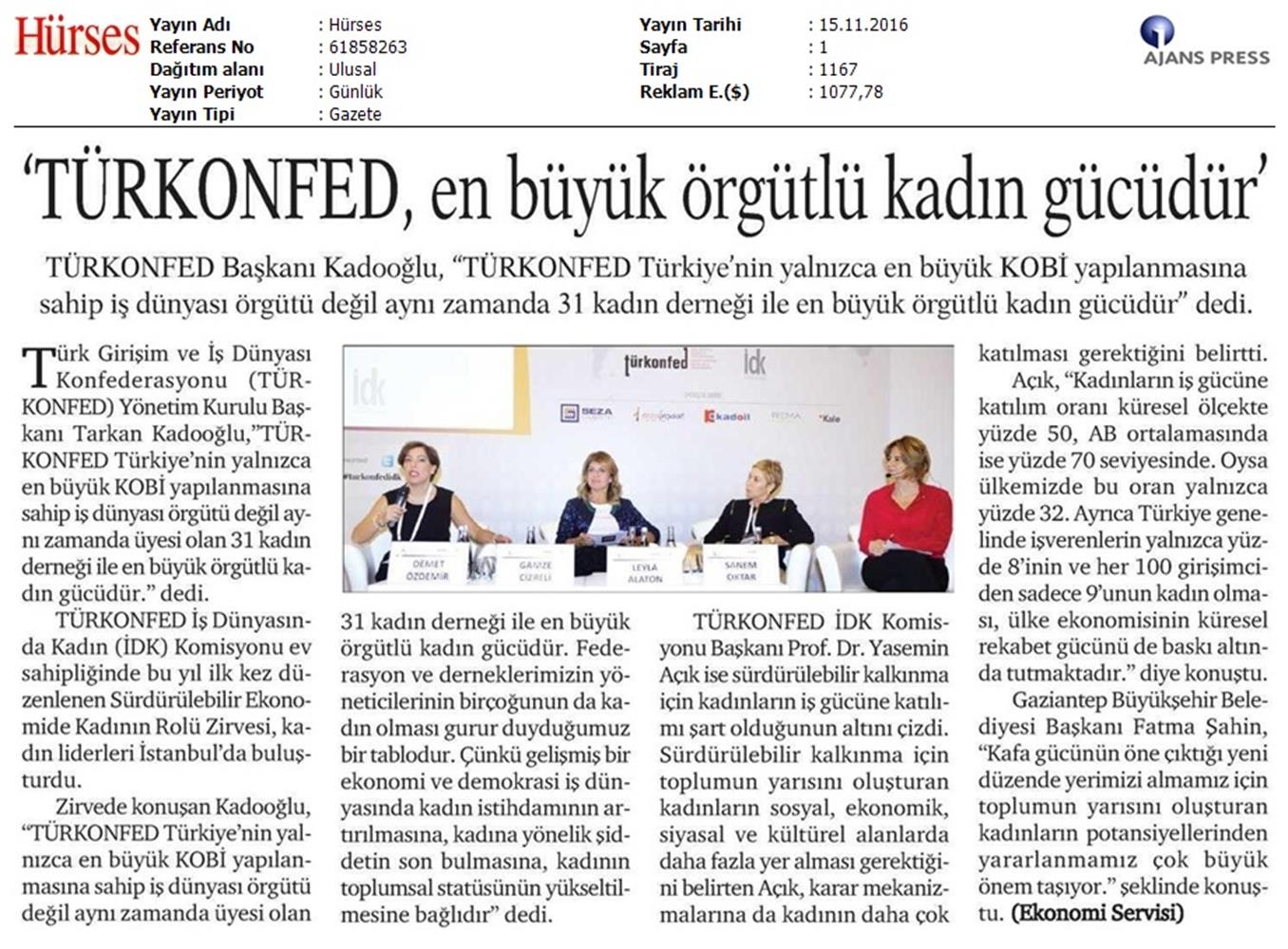 Surdurulebilir Ekonomide Kadinin Rolu Zirvesi 14112016 - 27
