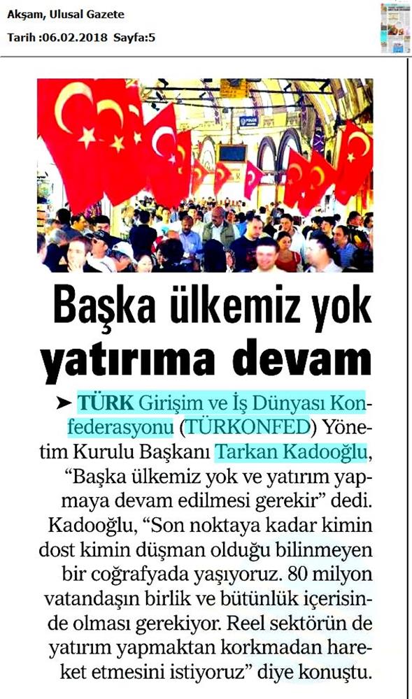 Tarkan Kadooğlu Dogu Ve Guneydogu Yatirim Cagrisi Medya Yansimalari 2 3 Subat 2018 Mardin Van - 17