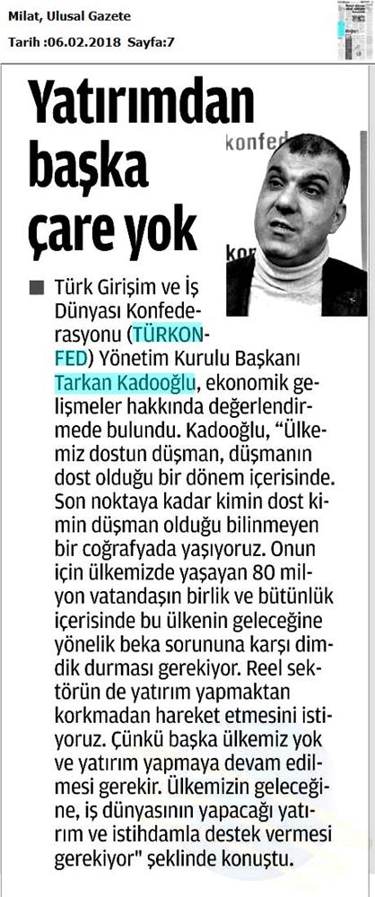 Tarkan Kadooğlu Dogu Ve Guneydogu Yatirim Cagrisi Medya Yansimalari 2 3 Subat 2018 Mardin Van - 20