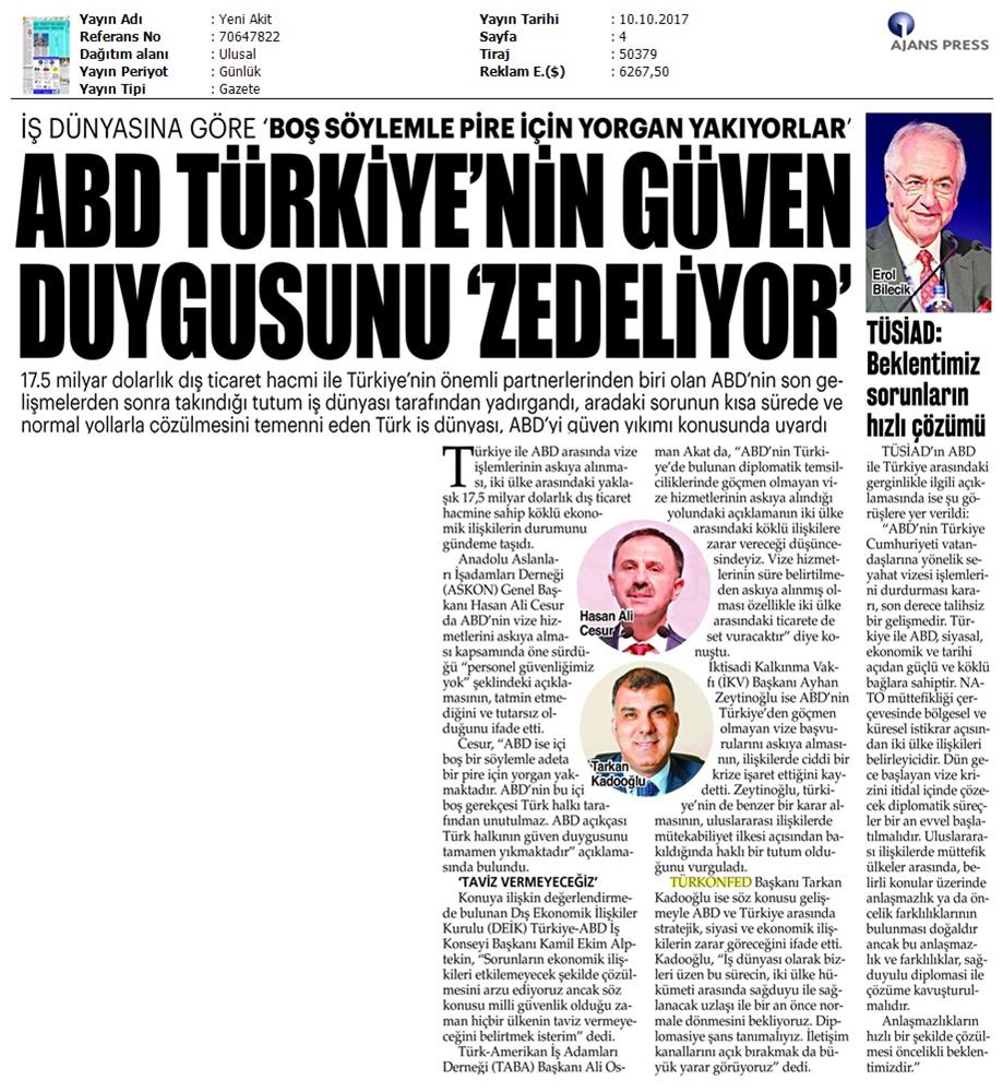 Türkiye Abd Vize Sorunu Basin Aciklamasi Medya Yansimalari 10 Ekim 2017 - 3