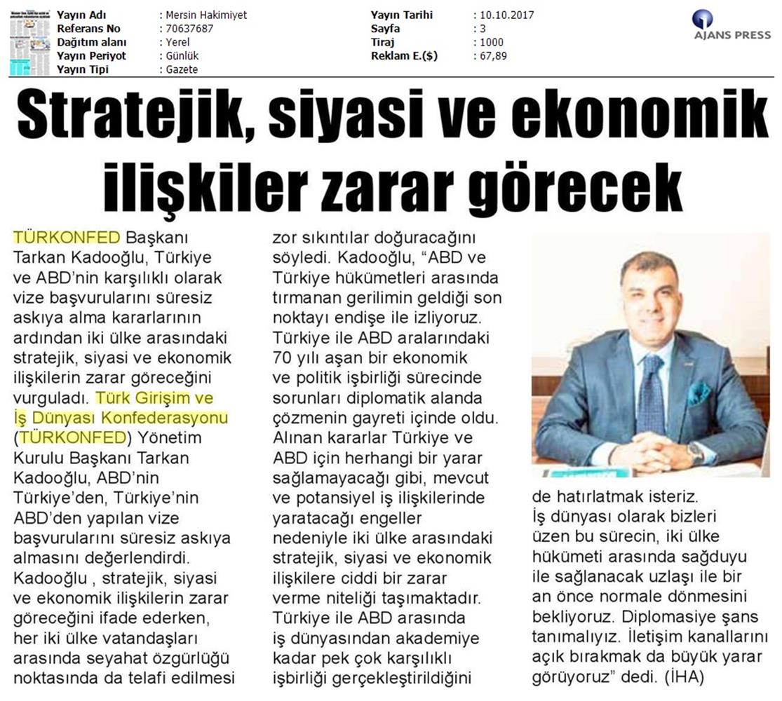 Türkiye Abd Vize Sorunu Basin Aciklamasi Medya Yansimalari 10 Ekim 2017 - 12