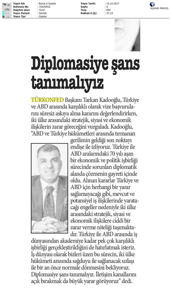 Türkiye Abd Vize Sorunu Basin Aciklamasi Medya Yansimalari 10 Ekim 2017 - 14