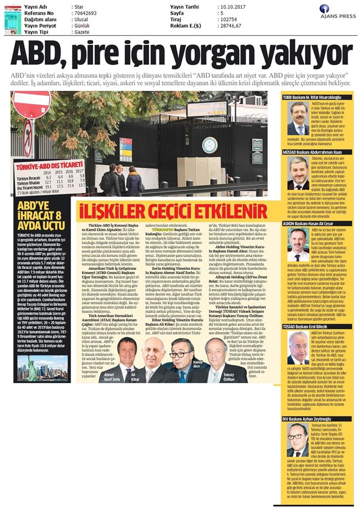 Türkiye Abd Vize Sorunu Basin Aciklamasi Medya Yansimalari 10 Ekim 2017 - 15