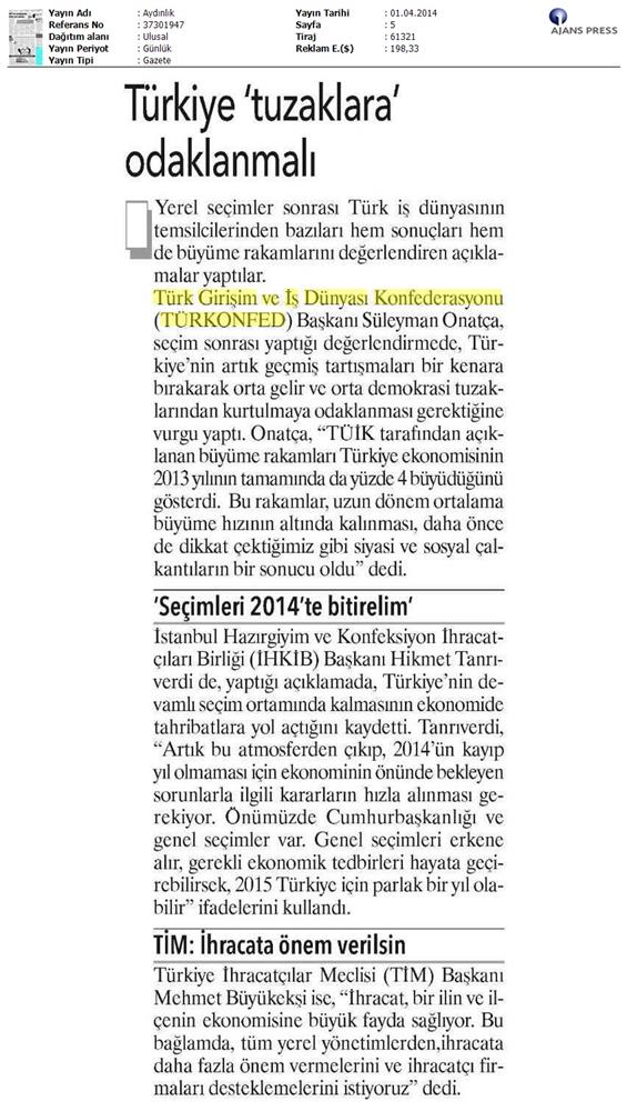 Türkiye Tuzaklara Odaklanmali - 1