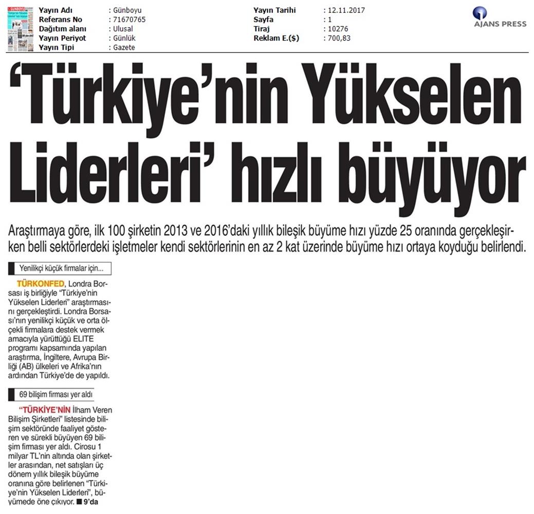 Türkiyenin Yukselen Liderleri Raporu Medya Yansimalari 12 Kasim 2017 Istanbul - 12