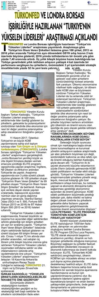 Türkiyenin Yukselen Liderleri Raporu Medya Yansimalari 12 Kasim 2017 Istanbul - 18