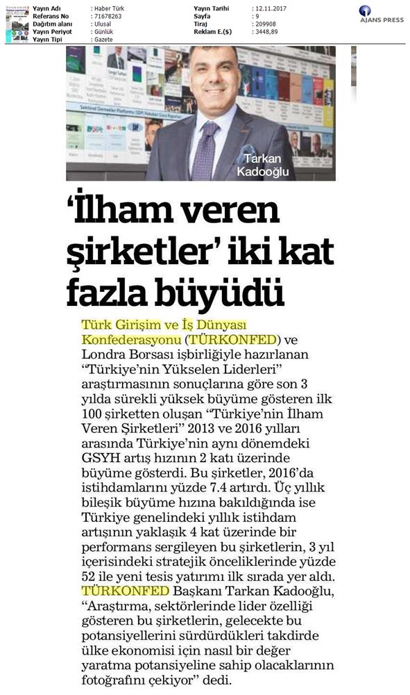 Türkiyenin Yukselen Liderleri Raporu Medya Yansimalari 12 Kasim 2017 Istanbul - 23
