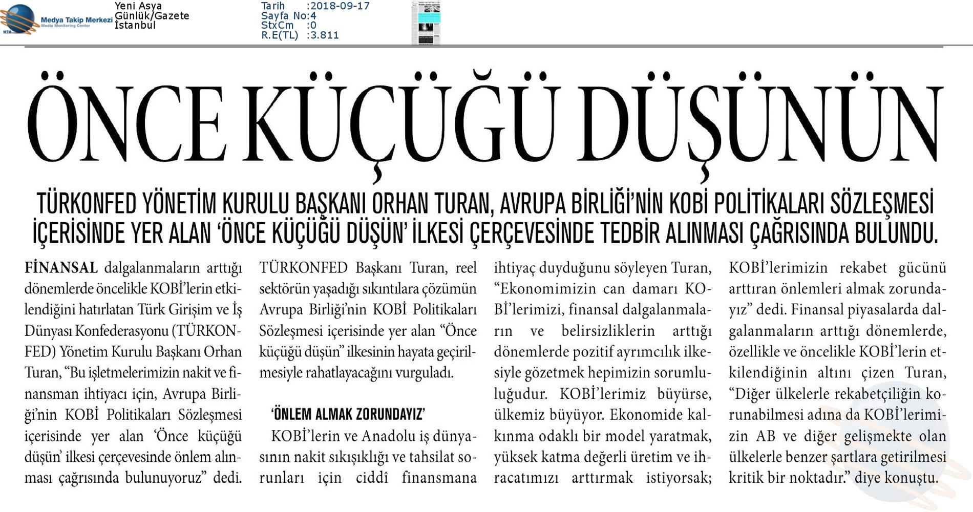 TÜRKONFED Once Kucugu Dusun Medya Yansimalari 17 Eylul 2018 - 11