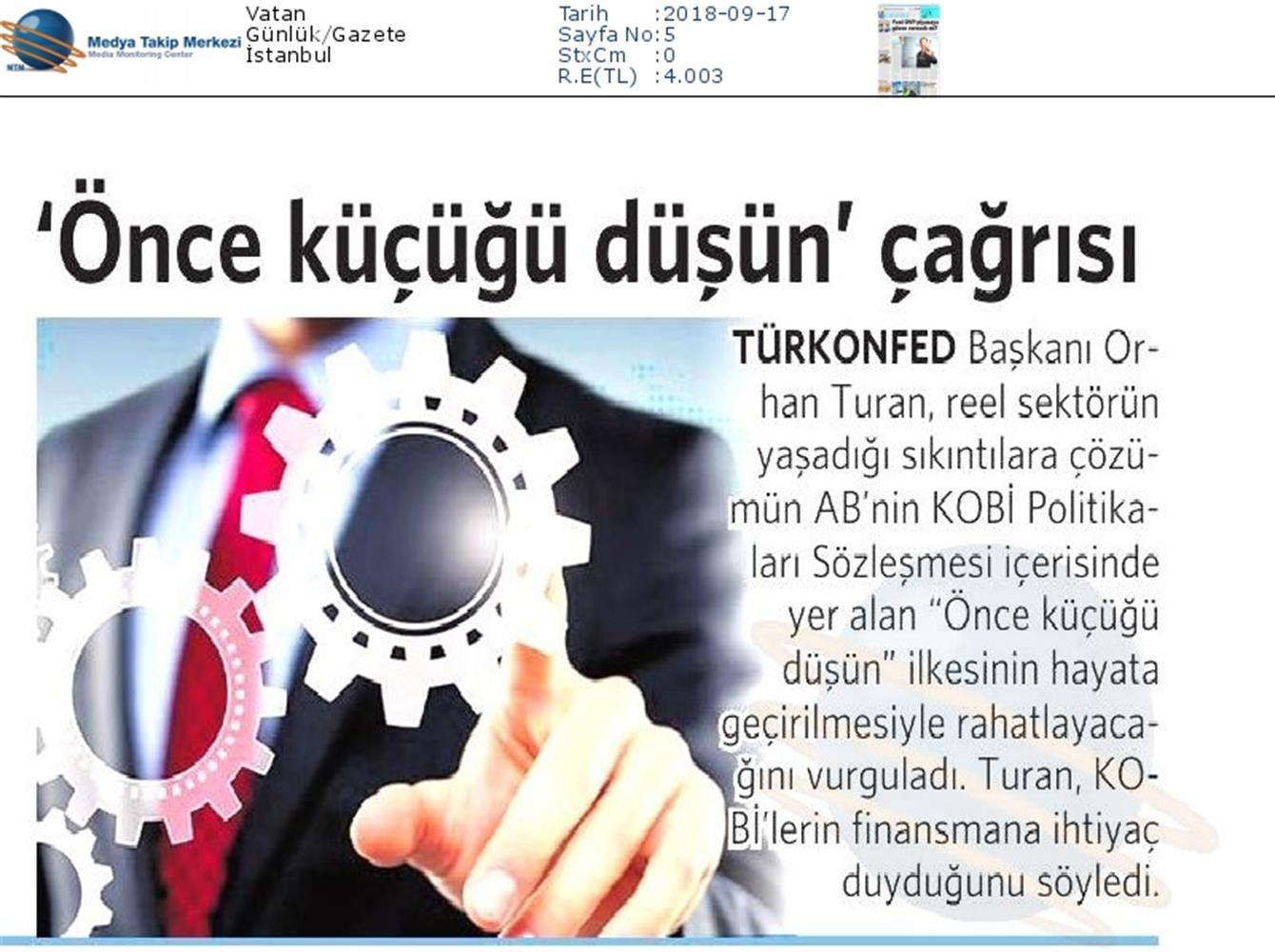 TÜRKONFED Once Kucugu Dusun Medya Yansimalari 17 Eylul 2018 - 15