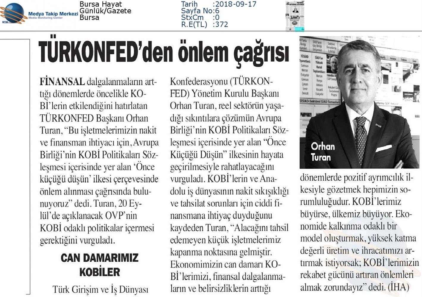 TÜRKONFED Once Kucugu Dusun Medya Yansimalari 17 Eylul 2018 - 18