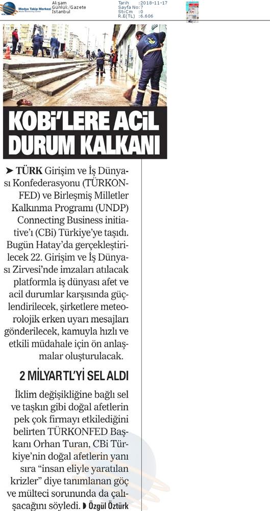 TÜRKONFED Undp Connecting Business Initiative CBI Platformu İşbirliği 16 Kasim 2018 - 3