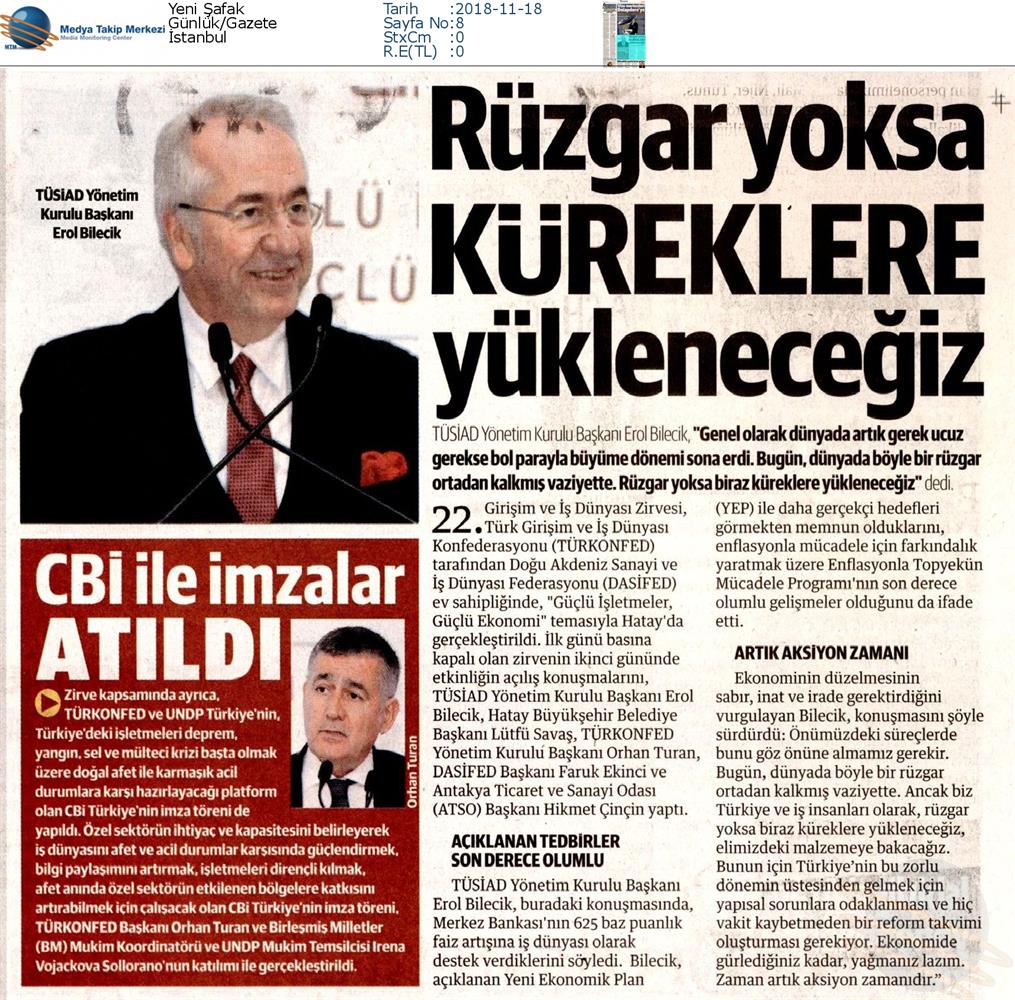 TÜRKONFED Undp Connecting Business Initiative CBI Platformu İşbirliği 16 Kasim 2018 - 9