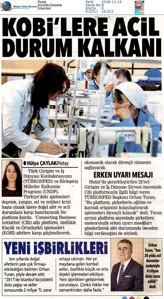 TÜRKONFED Undp Connecting Business Initiative CBI Platformu İşbirliği 16 Kasim 2018 - 10