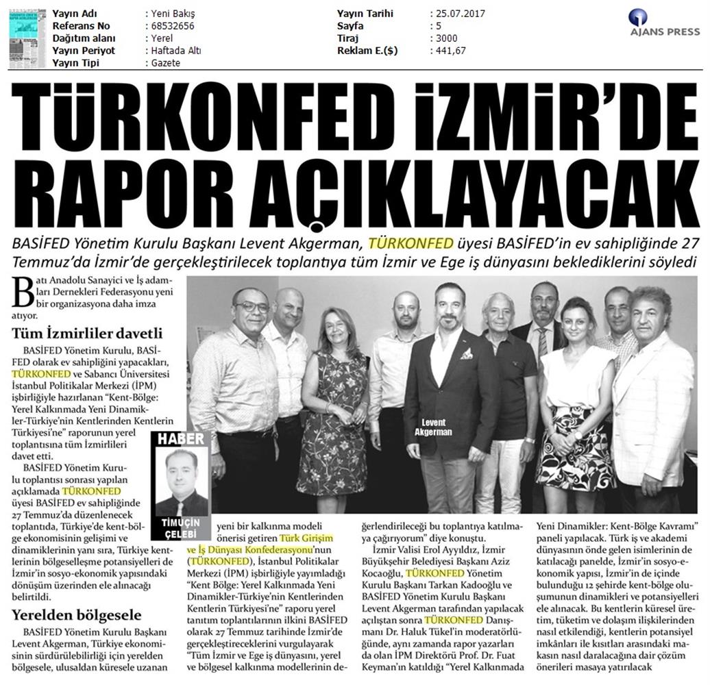 TÜRKONFED Izmir Kent Bolge Raporu Tanitim Toplantısı Basifed 25 Temmuz 2017 - 6