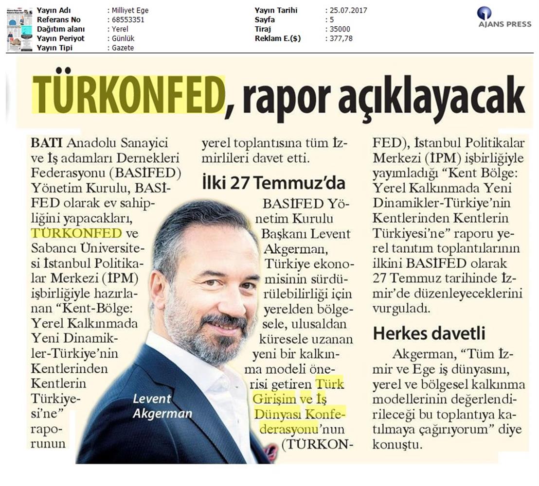 TÜRKONFED Izmir Kent Bolge Raporu Tanitim Toplantısı Basifed 25 Temmuz 2017 - 7