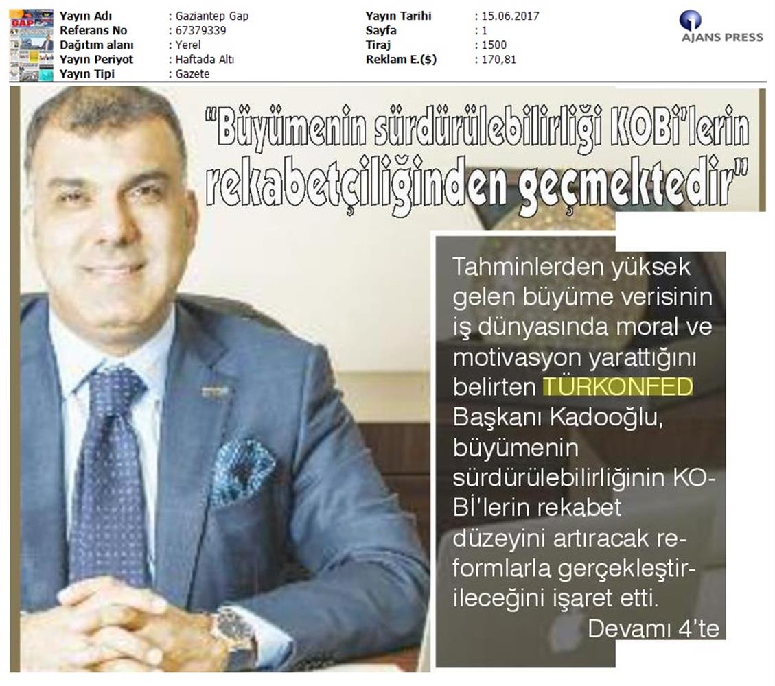 TÜRKONFED 1 Ceyrek Buyume Verisi Basin Bulteni Medya Yansimasi 15 Haziran 2017 - 7