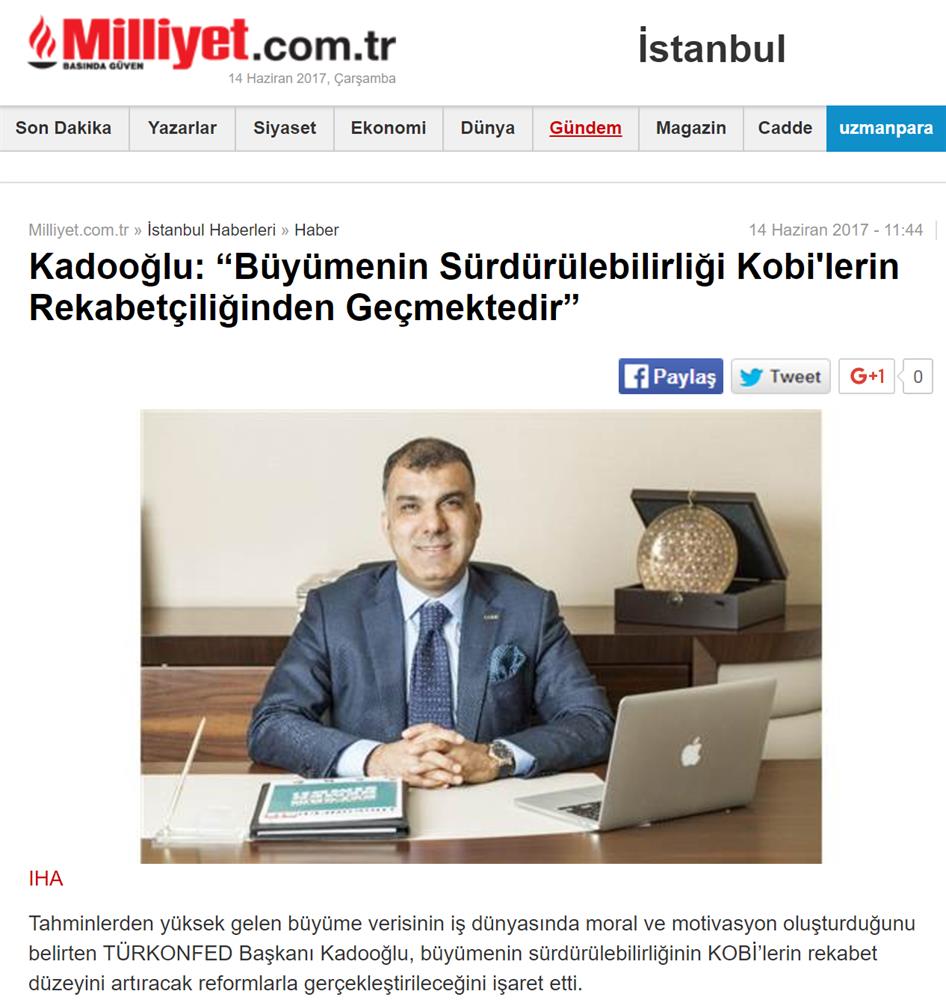 TÜRKONFED 1 Ceyrek Buyume Verisi Basin Bulteni Medya Yansimasi 15 Haziran 2017 - 21