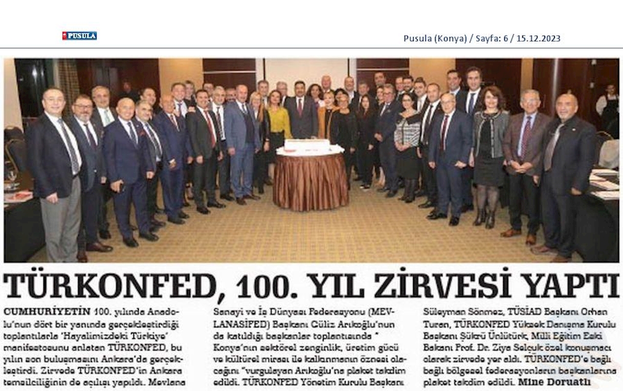 TÜRKONFED 100 Yil Başkanlar Zirvesi 10 Aralik 2023 Ankara - 14