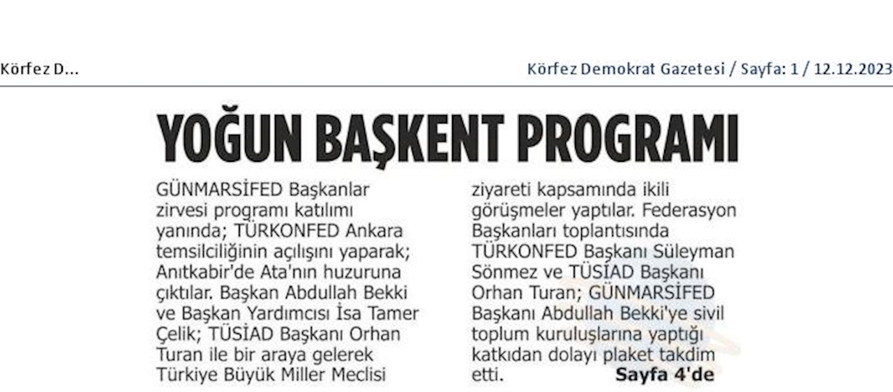 TÜRKONFED 100 Yil Başkanlar Zirvesi 10 Aralik 2023 Ankara - 16