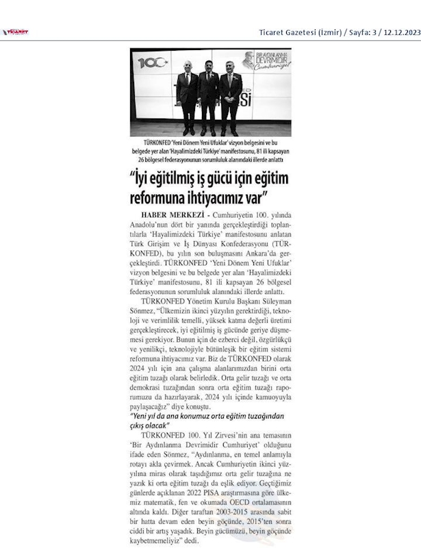 TÜRKONFED 100 Yil Başkanlar Zirvesi 10 Aralik 2023 Ankara - 21