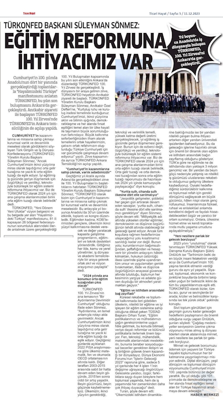 TÜRKONFED 100 Yil Başkanlar Zirvesi 10 Aralik 2023 Ankara - 27