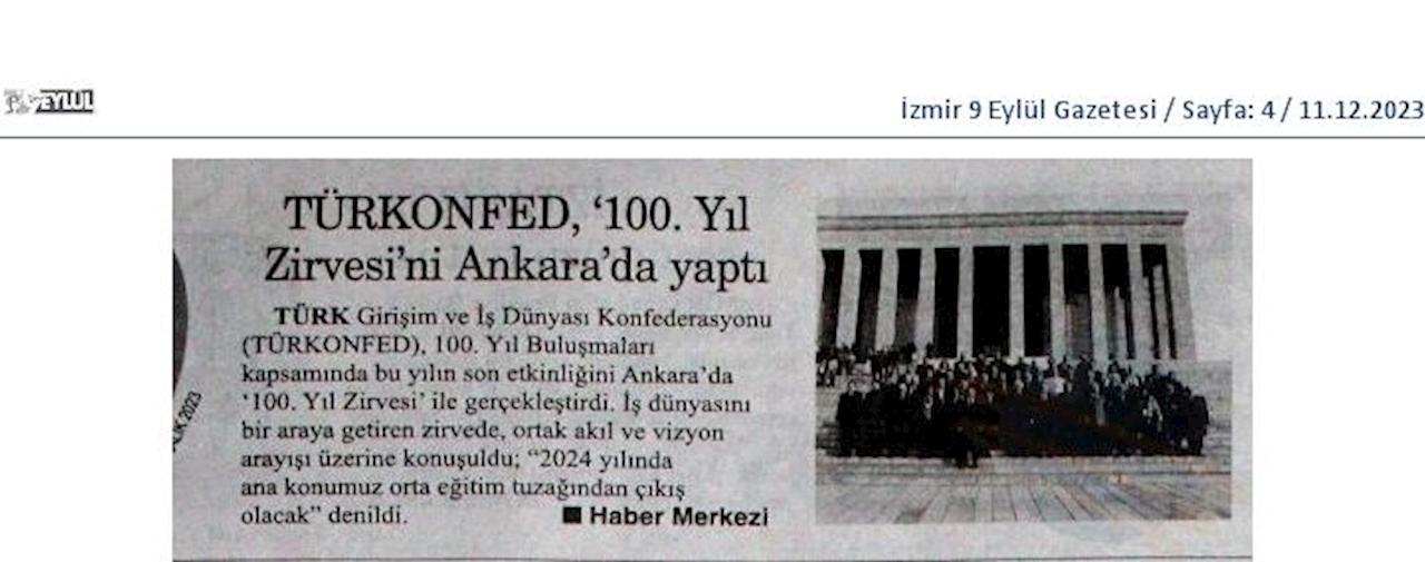TÜRKONFED 100 Yil Başkanlar Zirvesi 10 Aralik 2023 Ankara - 29