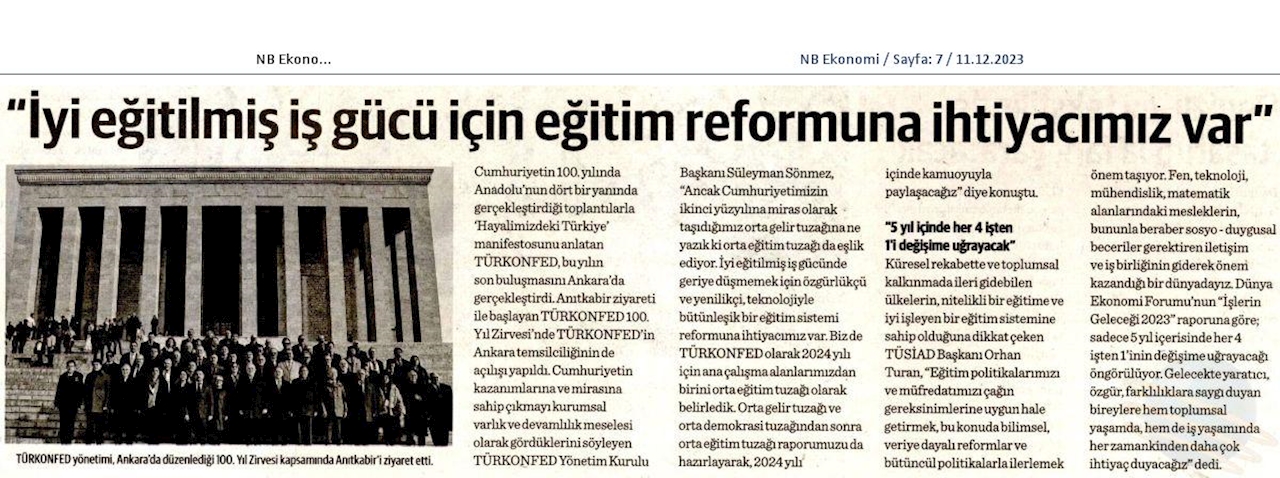 TÜRKONFED 100 Yil Başkanlar Zirvesi 10 Aralik 2023 Ankara - 34