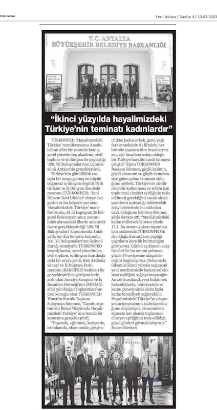 TÜRKONFED 100 Yil Buluşmalari 12 Nisan 2023 Antalya - 1