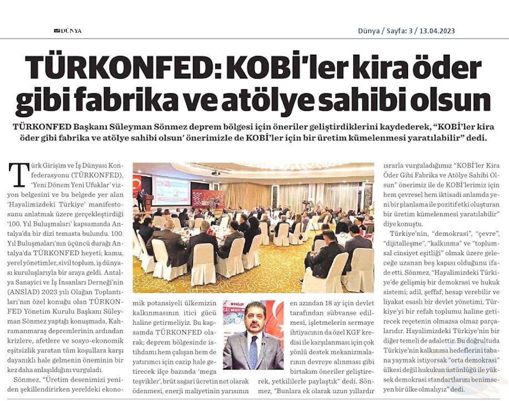 TÜRKONFED 100 Yil Buluşmalari 12 Nisan 2023 Antalya - 2