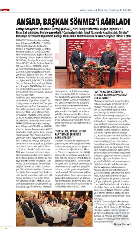 TÜRKONFED 100 Yil Buluşmalari 12 Nisan 2023 Antalya - 7