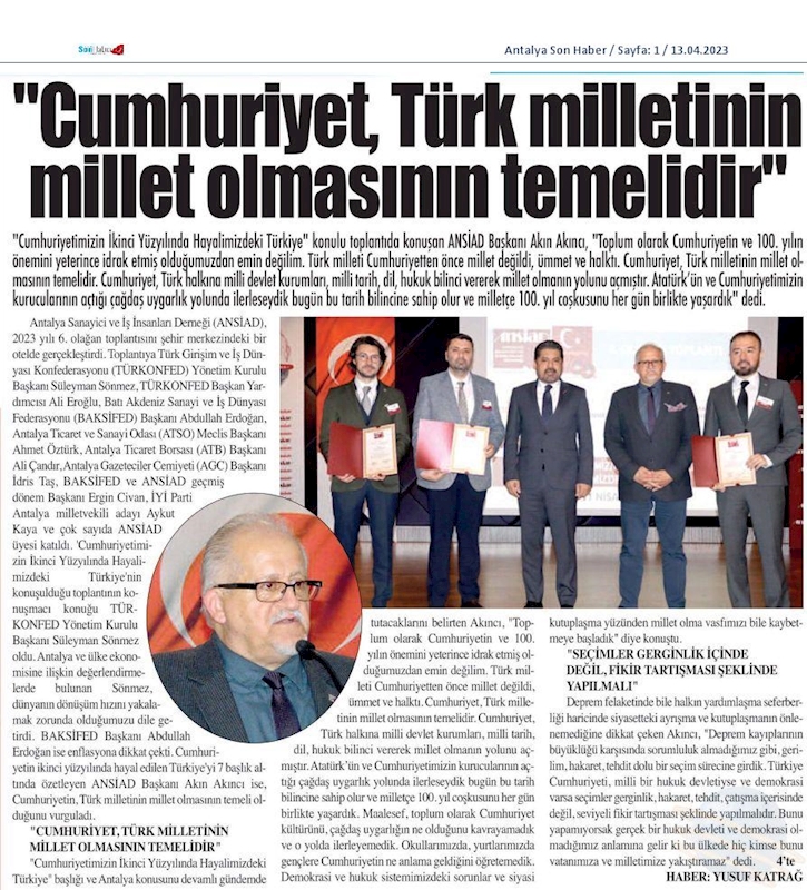 TÜRKONFED 100 Yil Buluşmalari 12 Nisan 2023 Antalya - 13