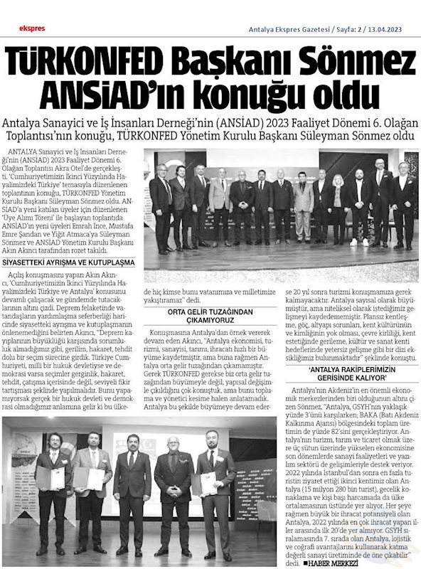 TÜRKONFED 100 Yil Buluşmalari 12 Nisan 2023 Antalya - 16