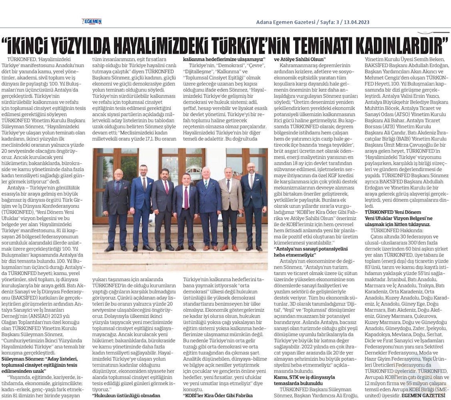 TÜRKONFED 100 Yil Buluşmalari 12 Nisan 2023 Antalya - 20