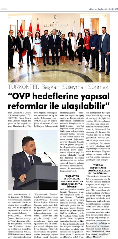 TÜRKONFED 100 Yil Buluşmalari 13 Eylul 2023 Corum - 7