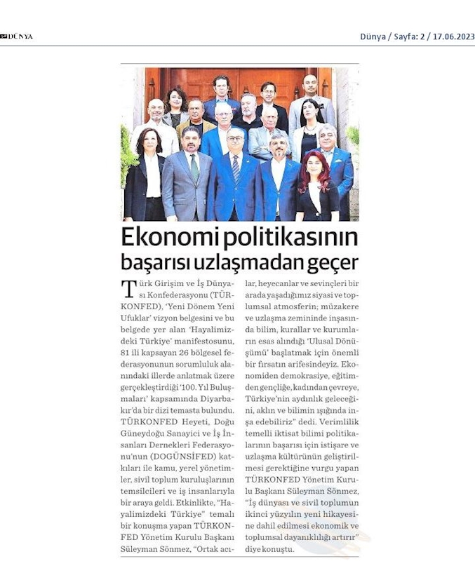 TÜRKONFED 100 Yil Buluşmalari 14 Haziran 2023 Diyarbakir - 4