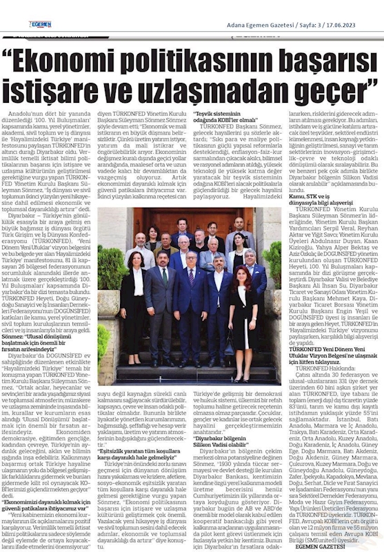 TÜRKONFED 100 Yil Buluşmalari 14 Haziran 2023 Diyarbakir - 5