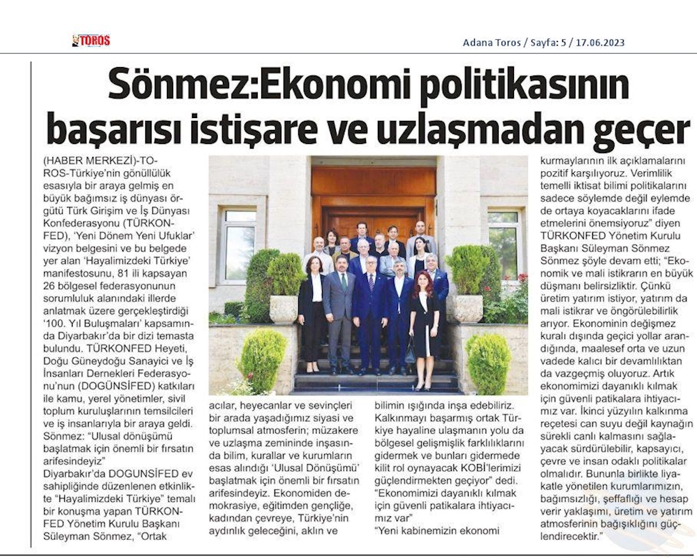 TÜRKONFED 100 Yil Buluşmalari 14 Haziran 2023 Diyarbakir - 10