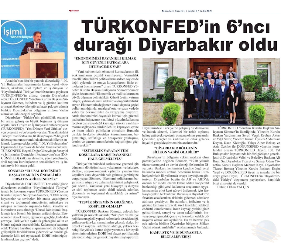 TÜRKONFED 100 Yil Buluşmalari 14 Haziran 2023 Diyarbakir - 17