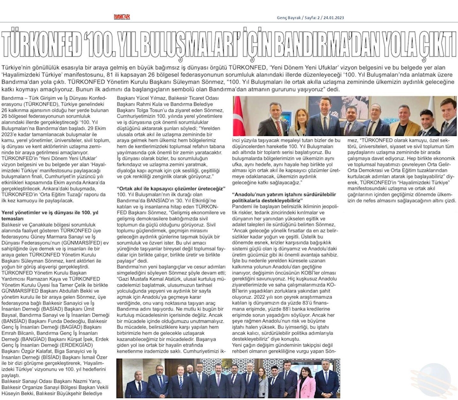 TÜRKONFED 100 Yil Buluşmalari 24 Ocak 2023 Balikesir - 5