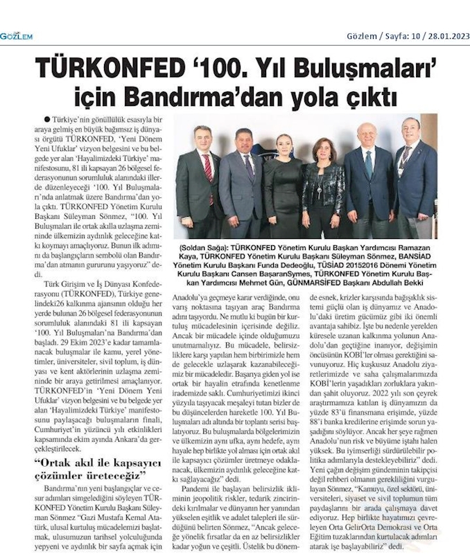 TÜRKONFED 100 Yil Buluşmalari 24 Ocak 2023 Balikesir - 9
