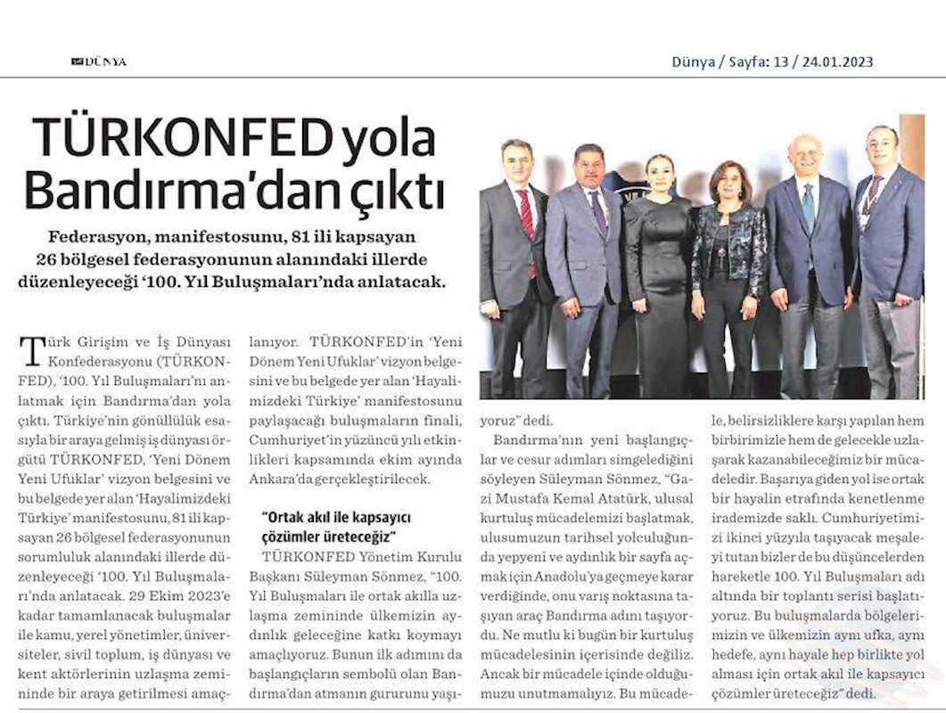 TÜRKONFED 100 Yil Buluşmalari 24 Ocak 2023 Balikesir - 14