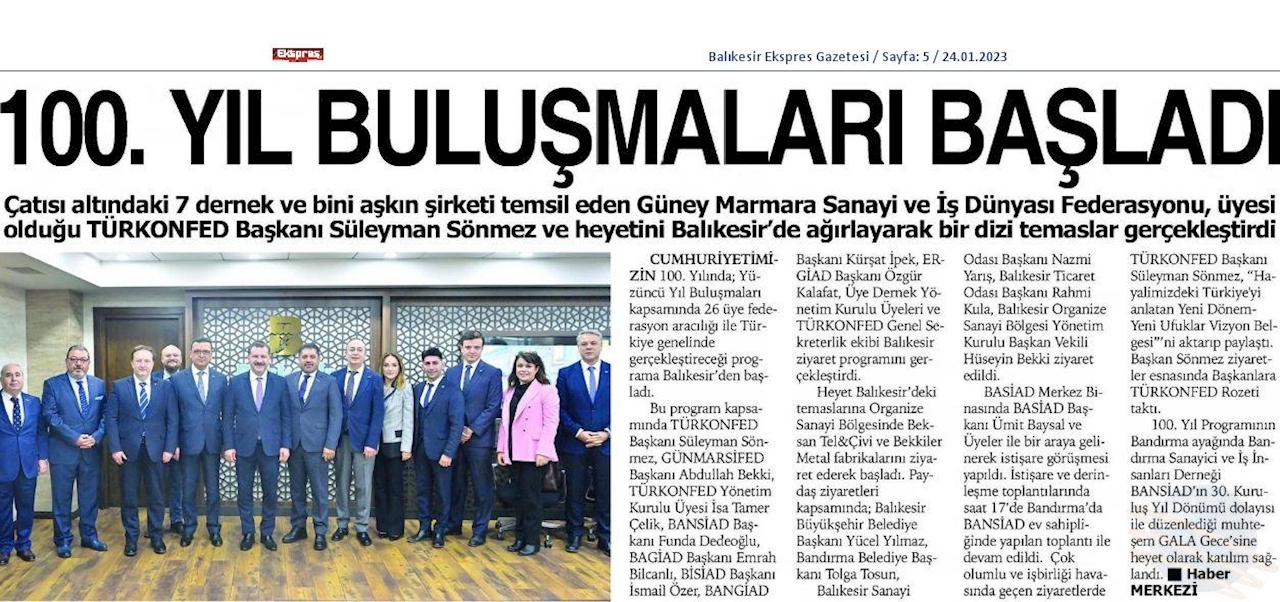 TÜRKONFED 100 Yil Buluşmalari 24 Ocak 2023 Balikesir - 23