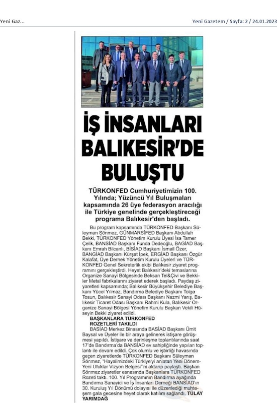 TÜRKONFED 100 Yil Buluşmalari 24 Ocak 2023 Balikesir - 24