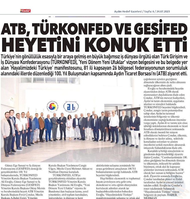 TÜRKONFED 100 Yil Buluşmalari 24 Temmuz 2023 Aydin - 15