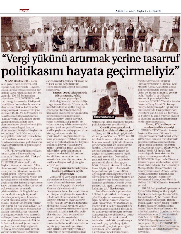 TÜRKONFED 100 Yil Buluşmalari 24 Temmuz 2023 Aydin - 17