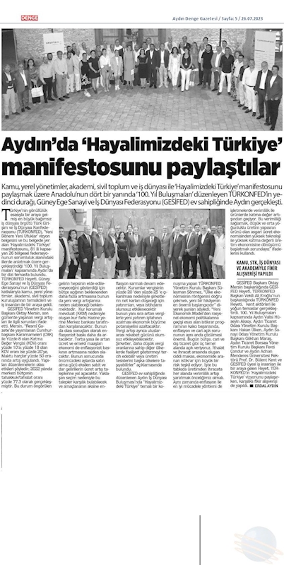 TÜRKONFED 100 Yil Buluşmalari 24 Temmuz 2023 Aydin - 18